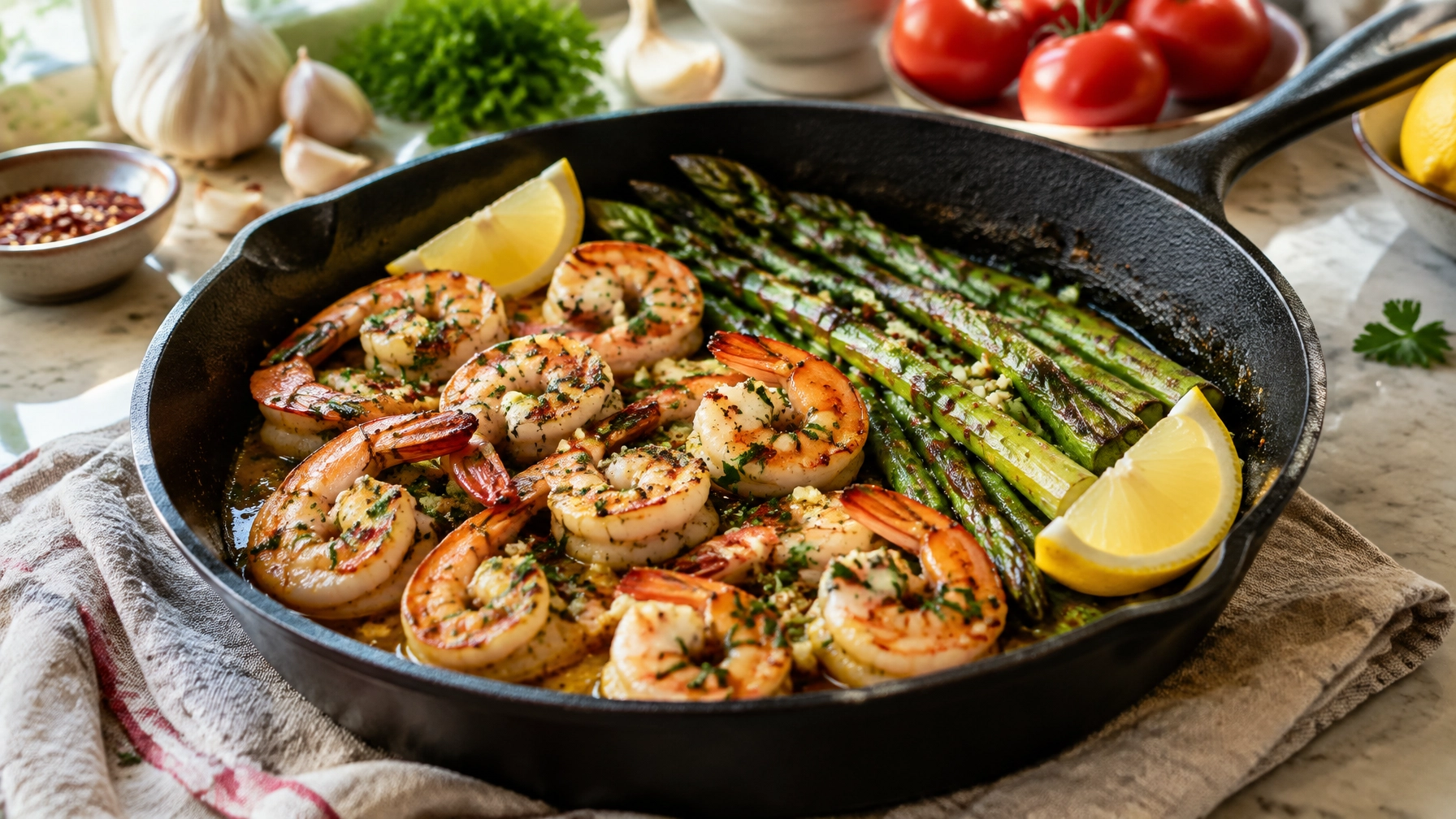 10-Minute Garlic Butter Shrimp & Asparagus: Fancy Flavor on a Budget