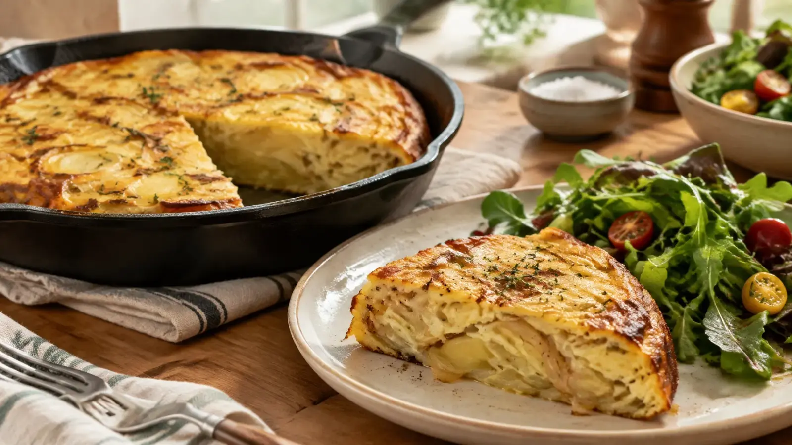 10-Minute Potato and Onion Frittata