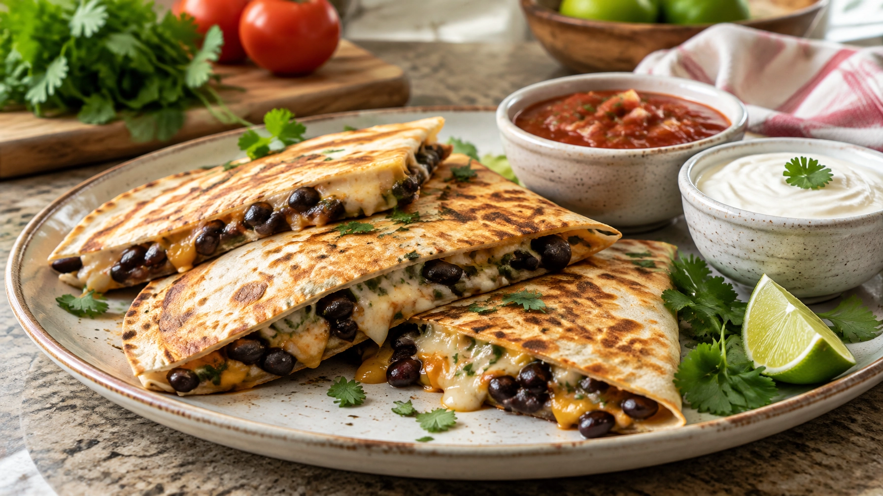 15-Minute Black Bean Quesadillas