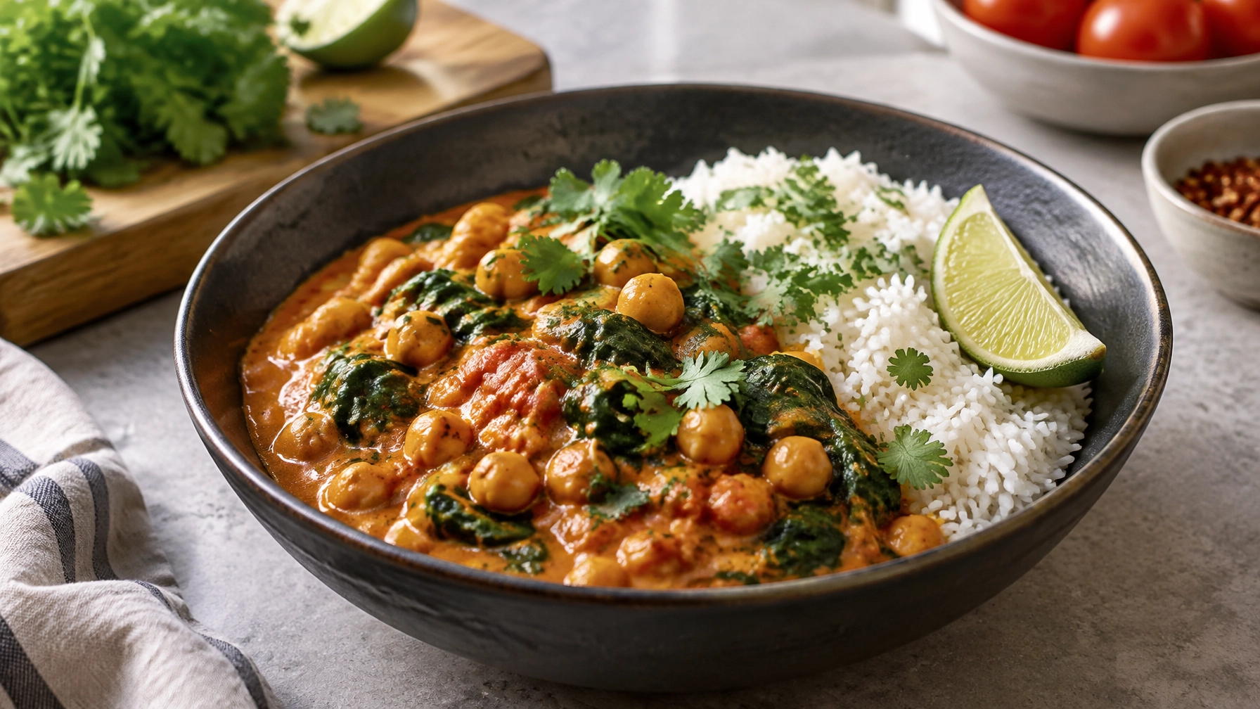 15-Minute Budget-Friendly Chickpea and Spinach Curry