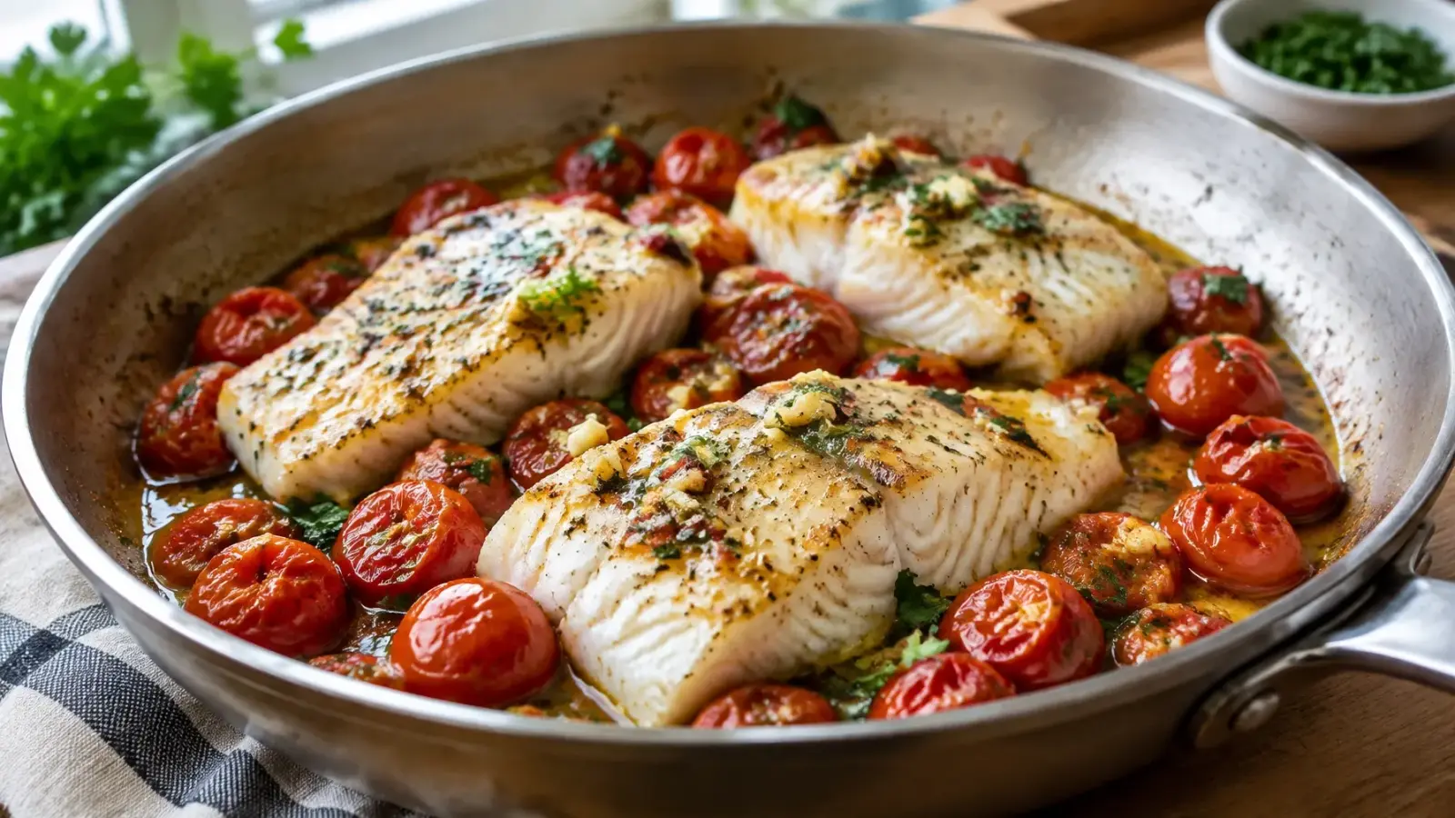 15-Minute Garlic Butter Cod with Cherry Tomatoes: Minimalist & Soulful