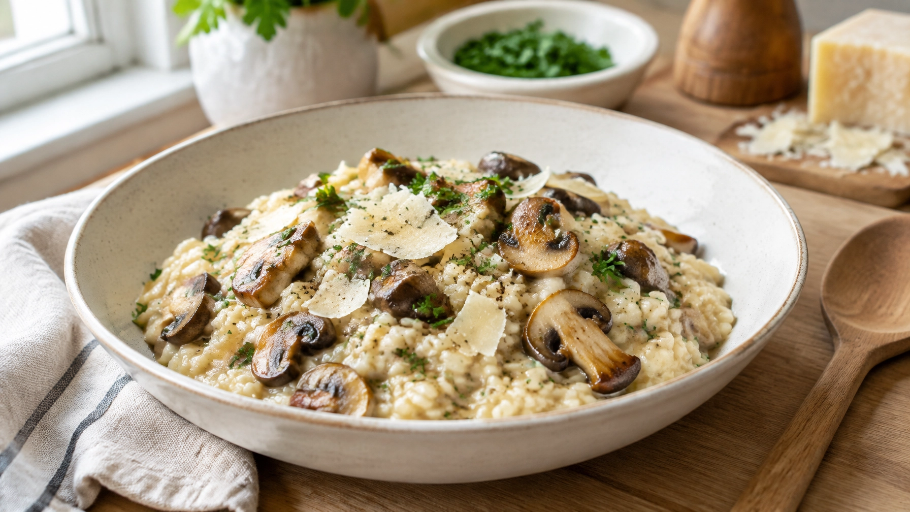 15-Minute Garlic Butter Mushroom Risotto: Minimalist & Soulful