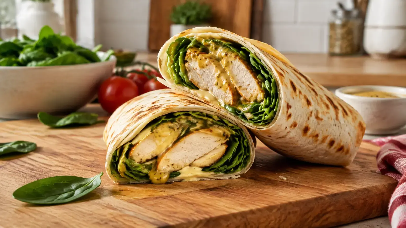 15-Minute Honey Mustard Chicken Wraps