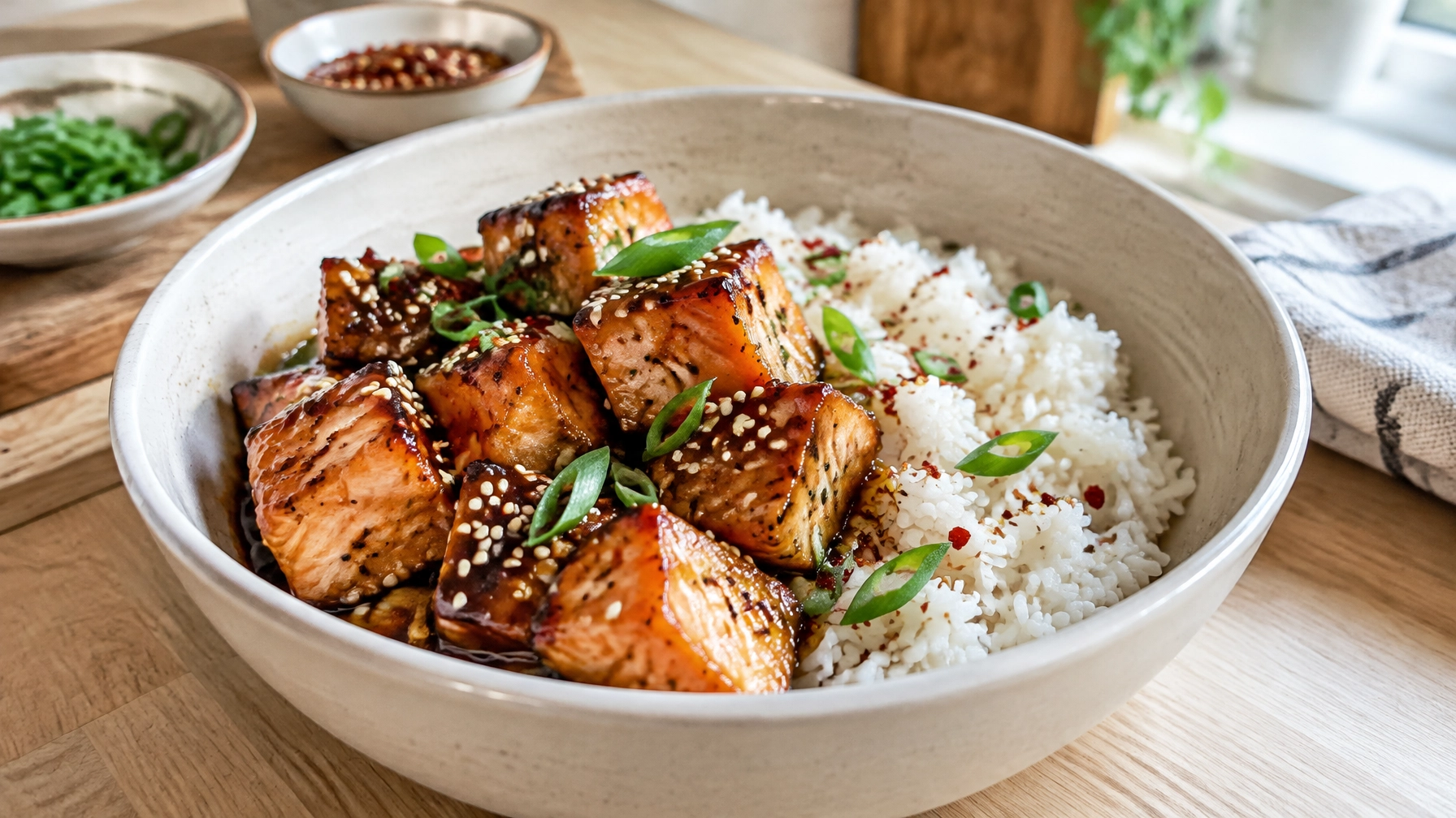 15-Minute Honey Soy Salmon Bites