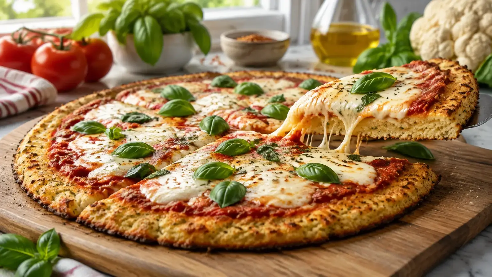 15-Minute Keto Cauliflower Crust Pizza