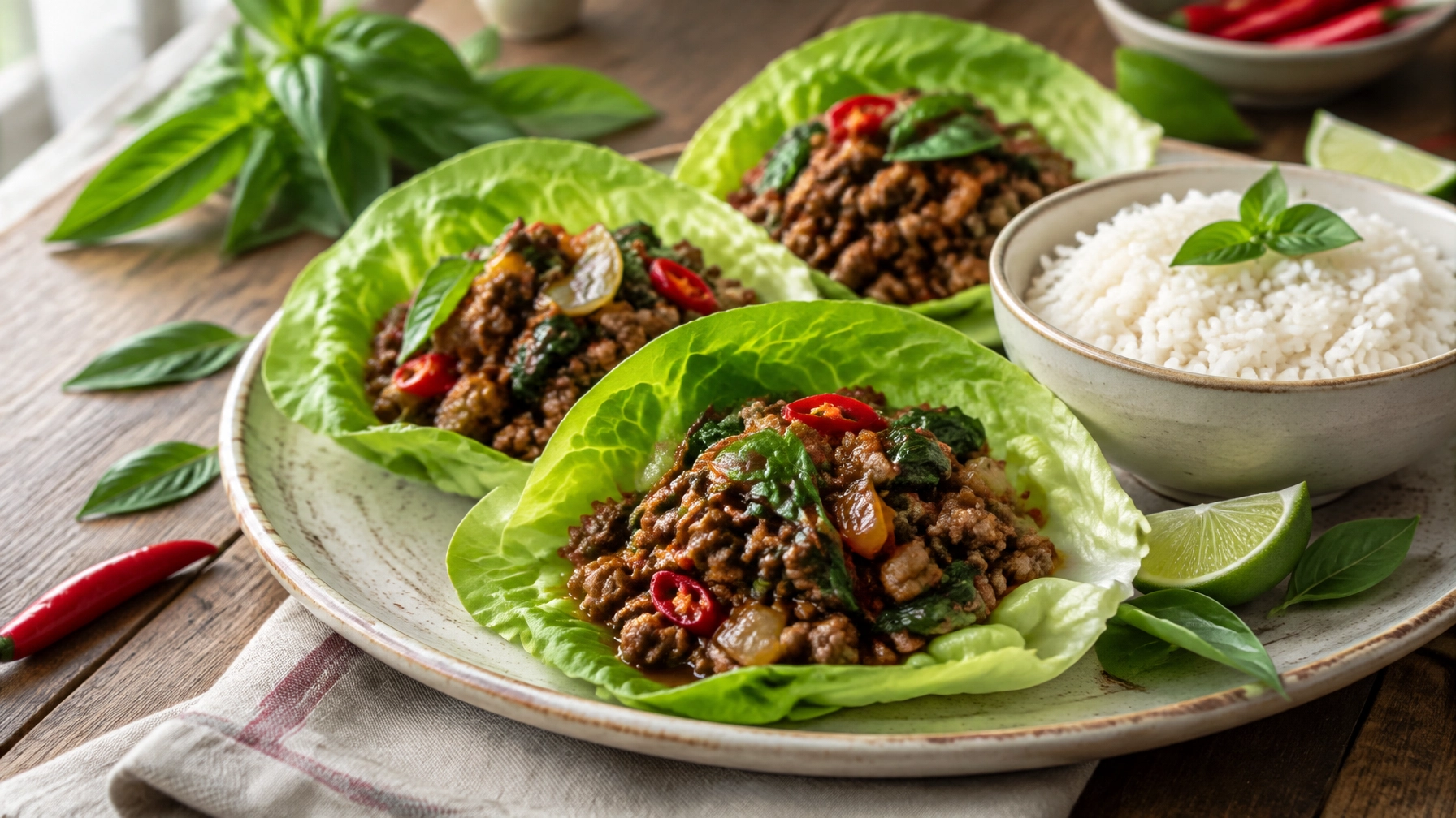 15-Minute Meals: Thai Basil Beef Lettuce Wraps