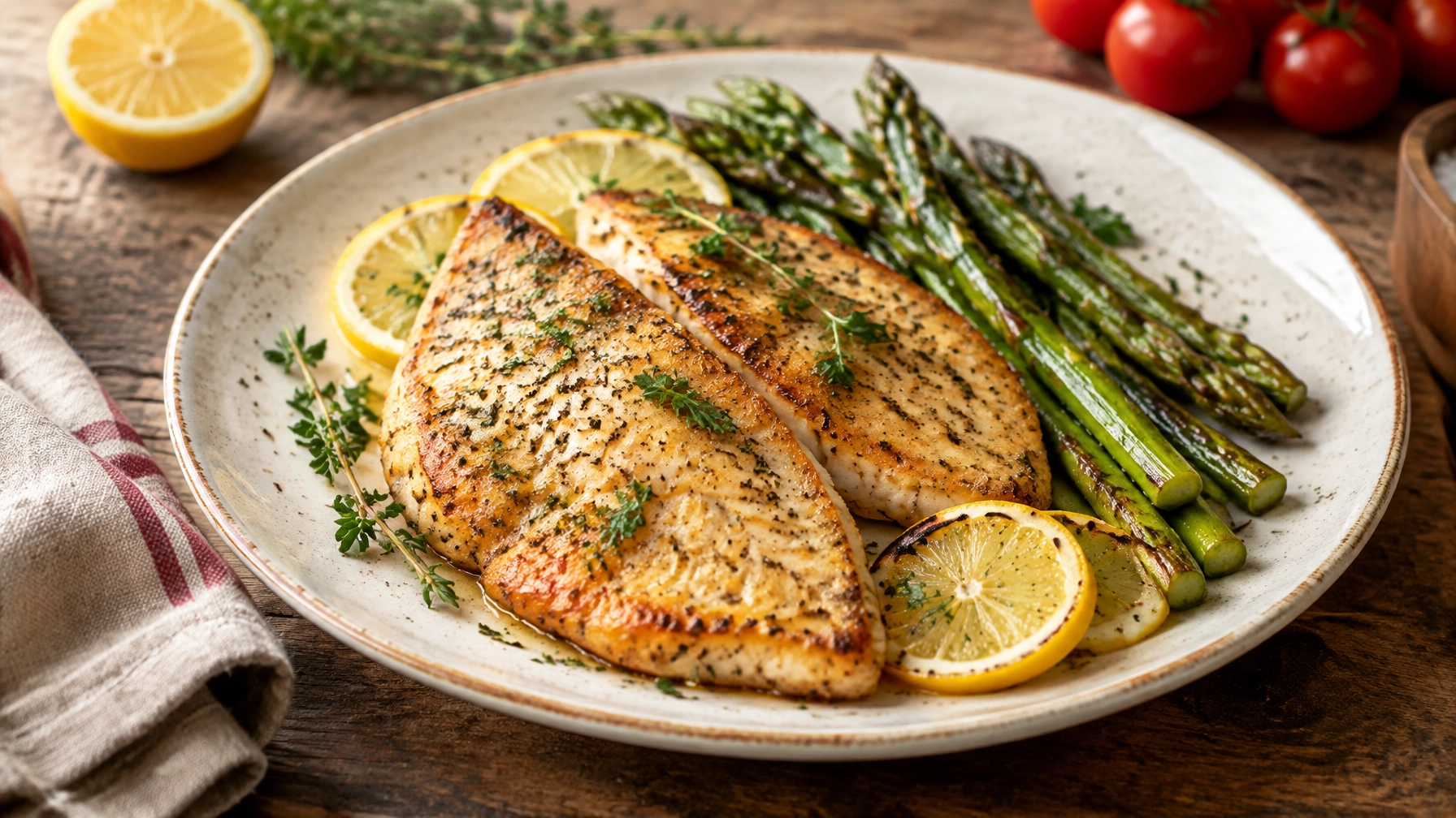 15-Minute Pan-Seared Tilapia with Asparagus