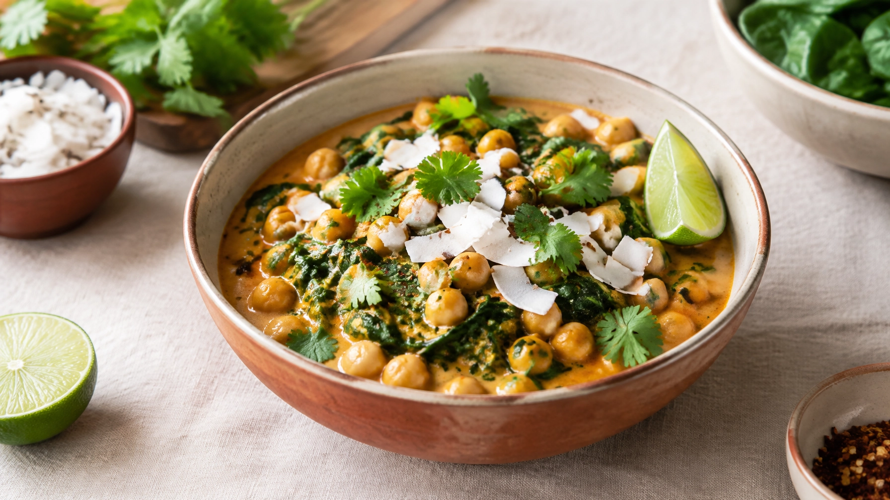 15-Minute Plant-Based Spicy Coconut Chickpea Bowl