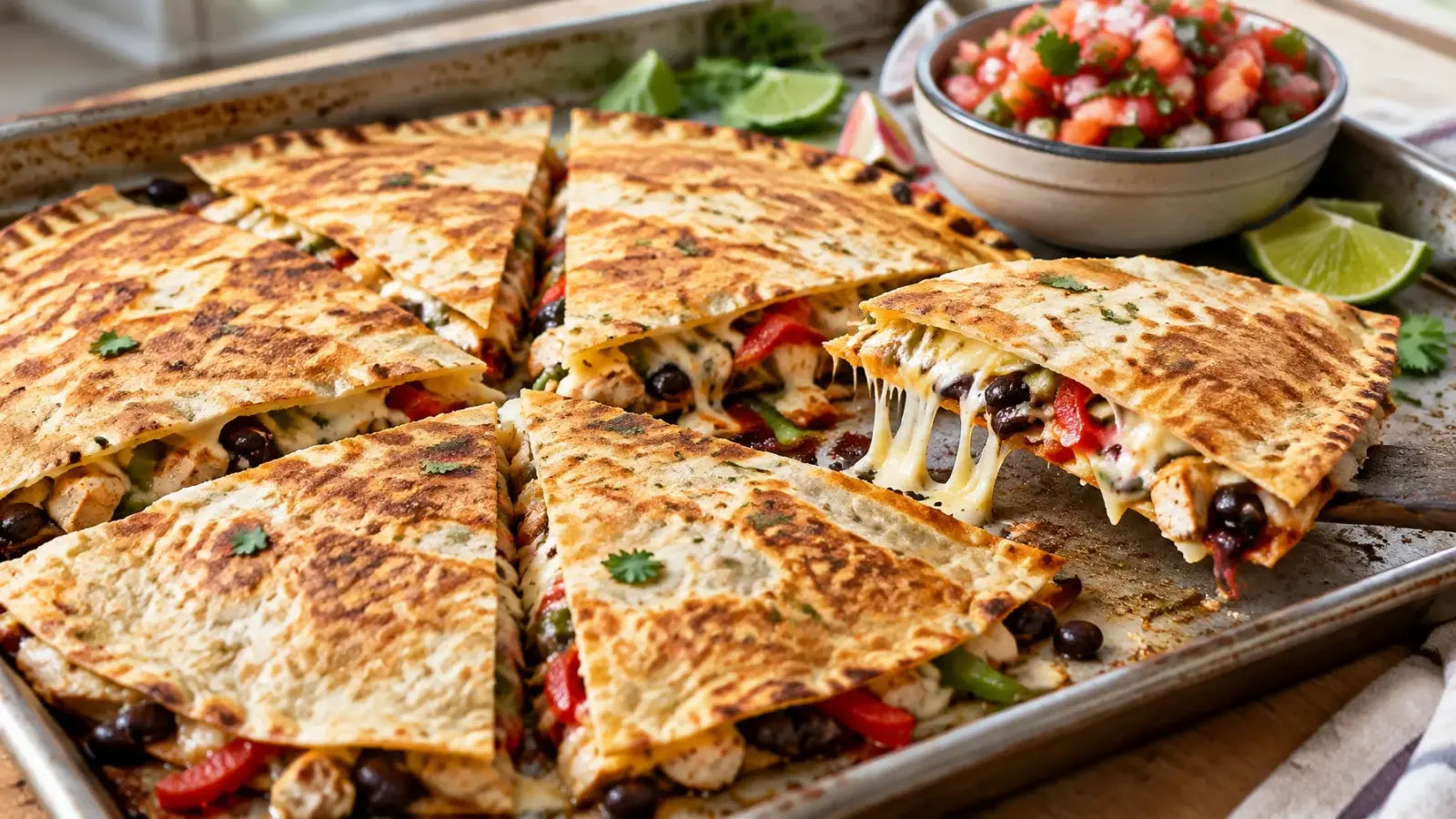 15-Minute Sheet Pan Quesadillas