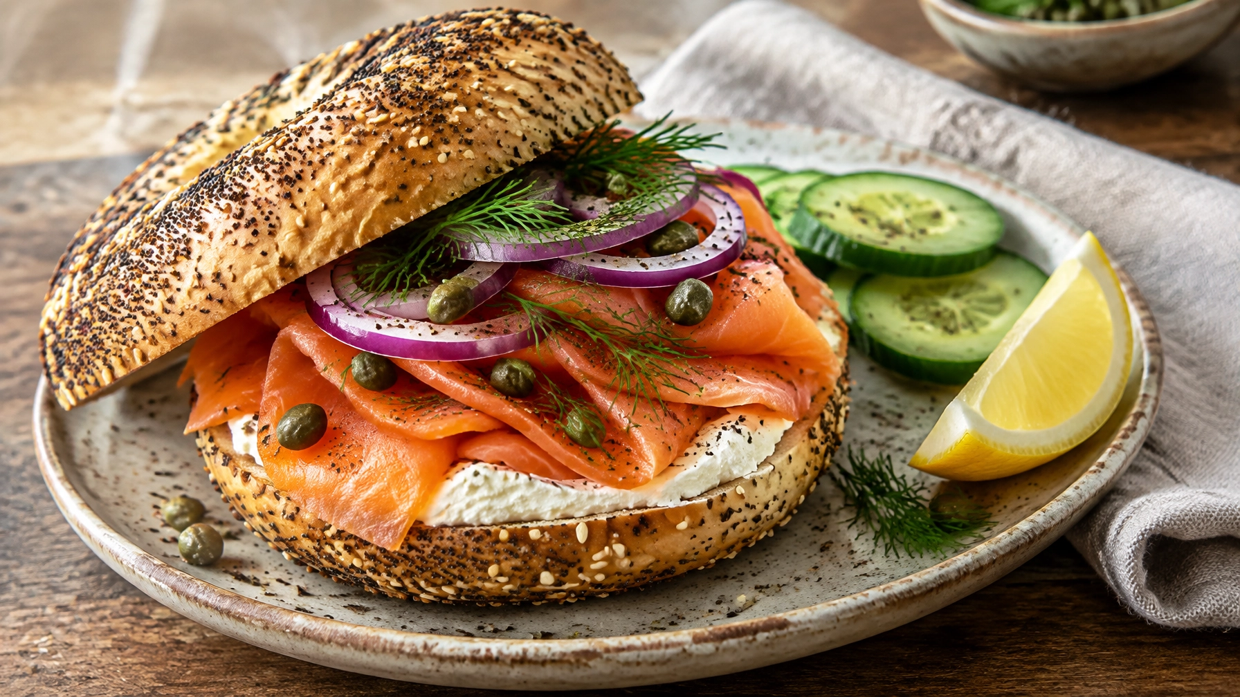 15-Minute Smoked Salmon Bagel with a Twist