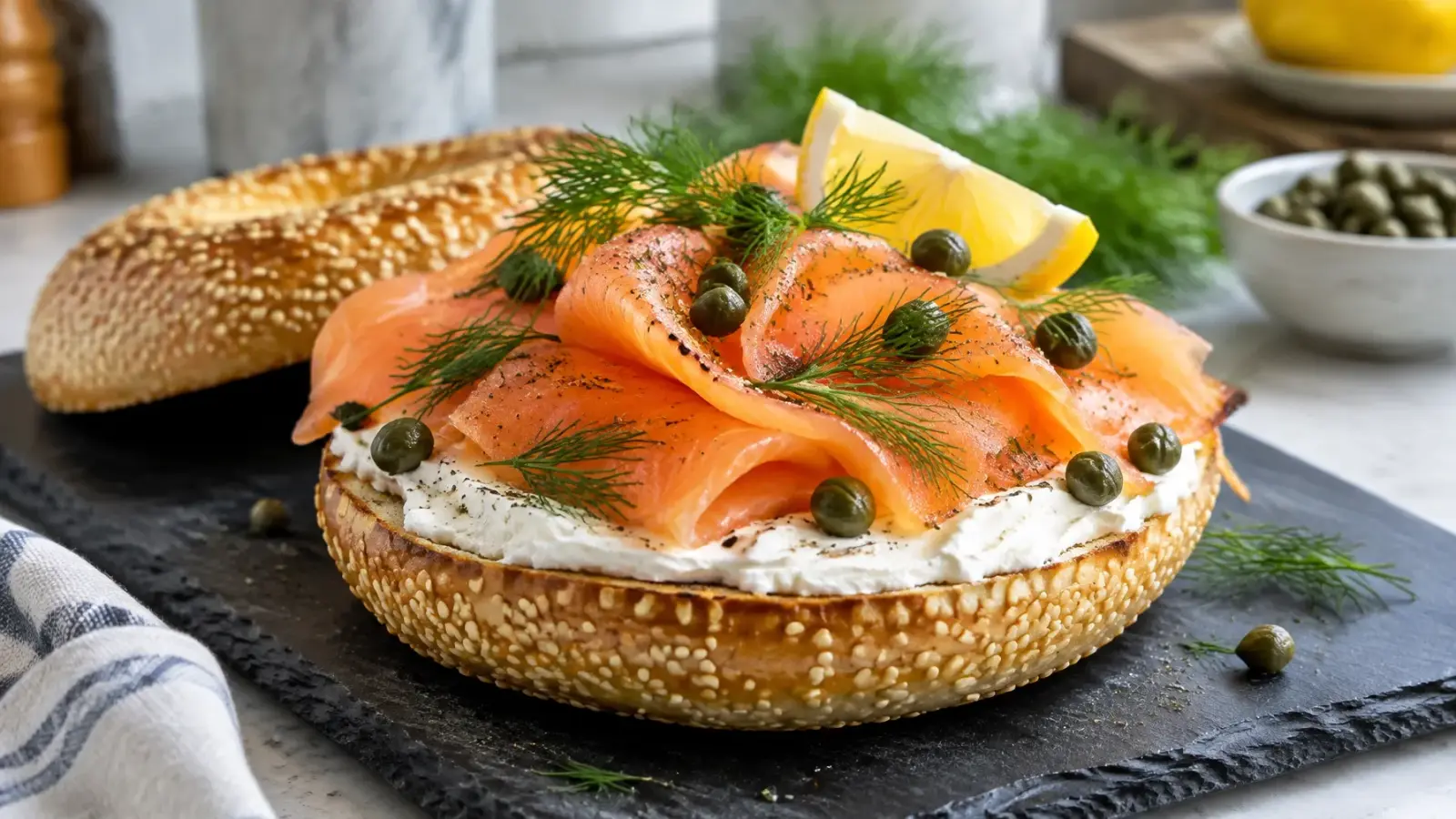 15-Minute Smoked Salmon Bagels