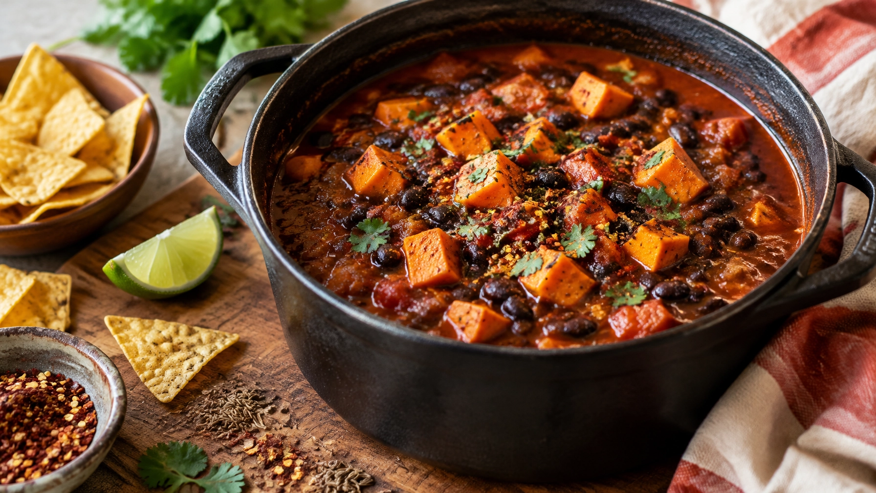 Budget-Friendly Black Bean and Sweet Potato Chili
