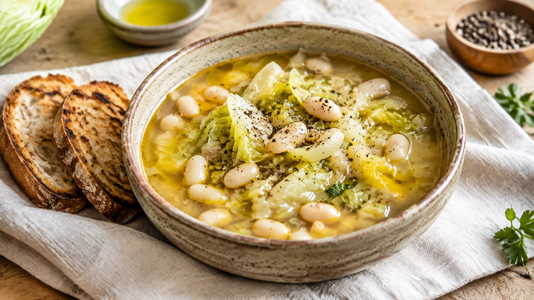 Budget-Friendly Cabbage and White Bean Soup