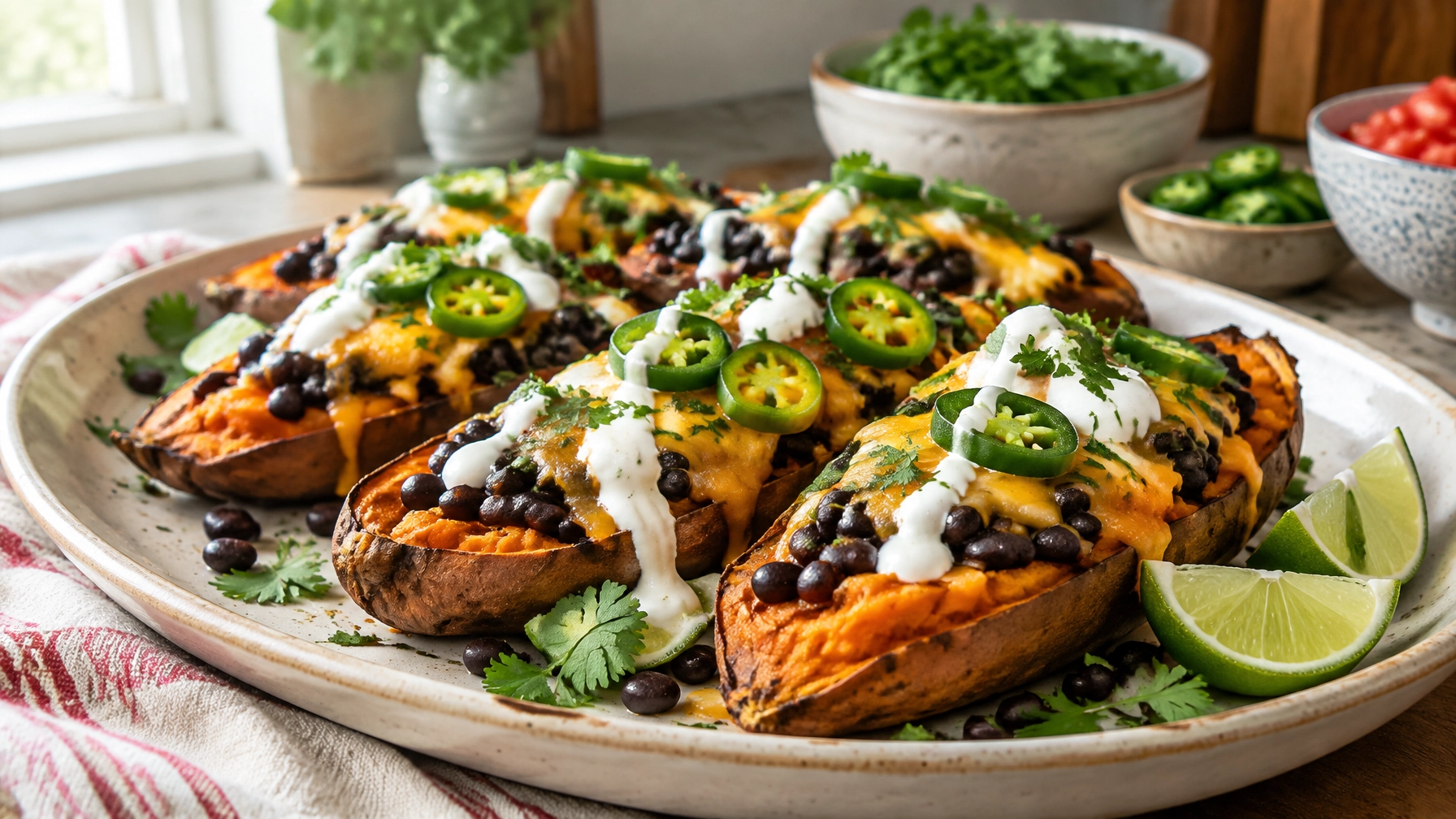 Budget-Friendly Recipes: Loaded Skillet Nacho Sweet Potatoes with Black Beans