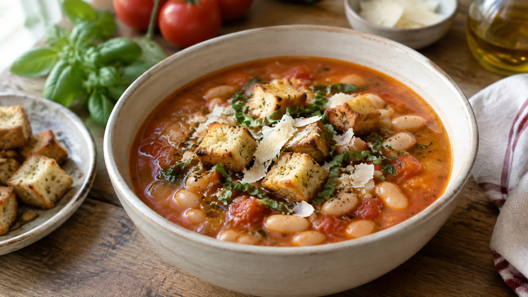 Budget-Friendly Recipes: Tuscan White Bean and Tomato Soup with Garlic Croutons