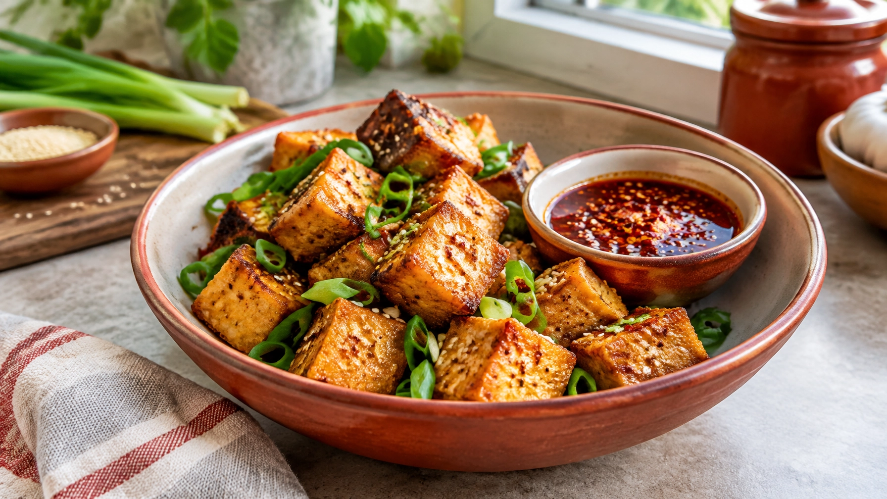Crispy Air Fryer Tofu for Beginners (No Pressing Required)