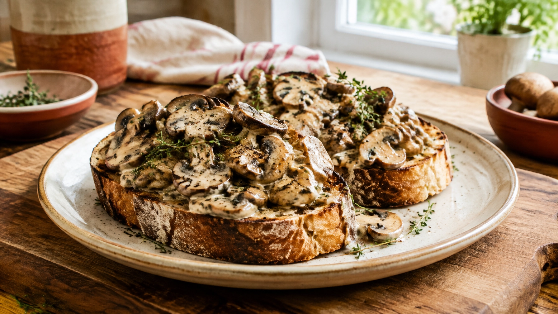 Earthly Delights: 15-Minute Creamy Mushroom Toast