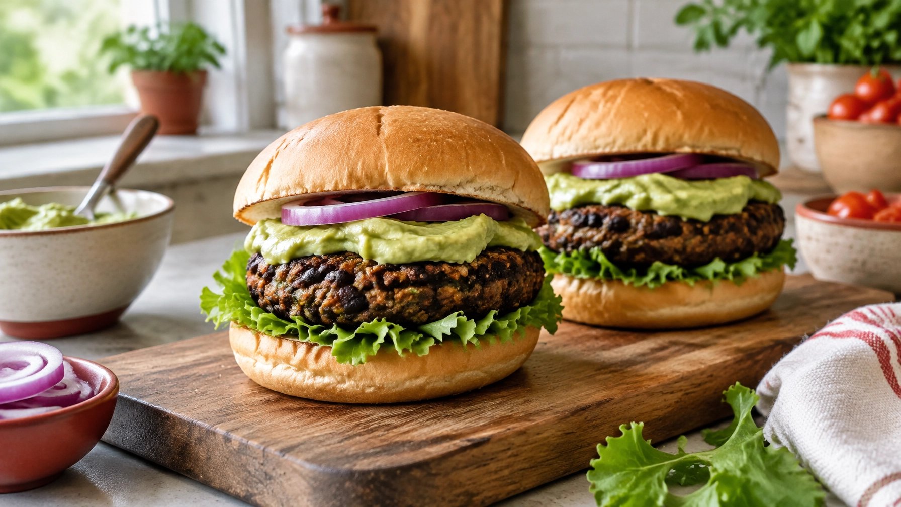 Easy Dinner Recipes: Quick Black Bean Burgers with Avocado Crema