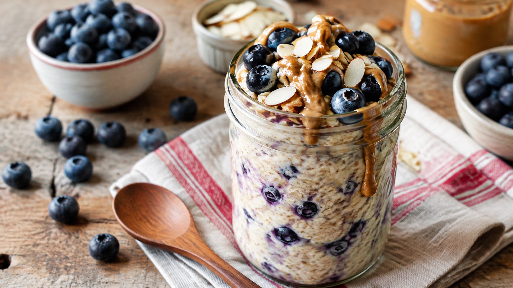 Easy Healthy Breakfasts: Blueberry Almond Overnight Oats