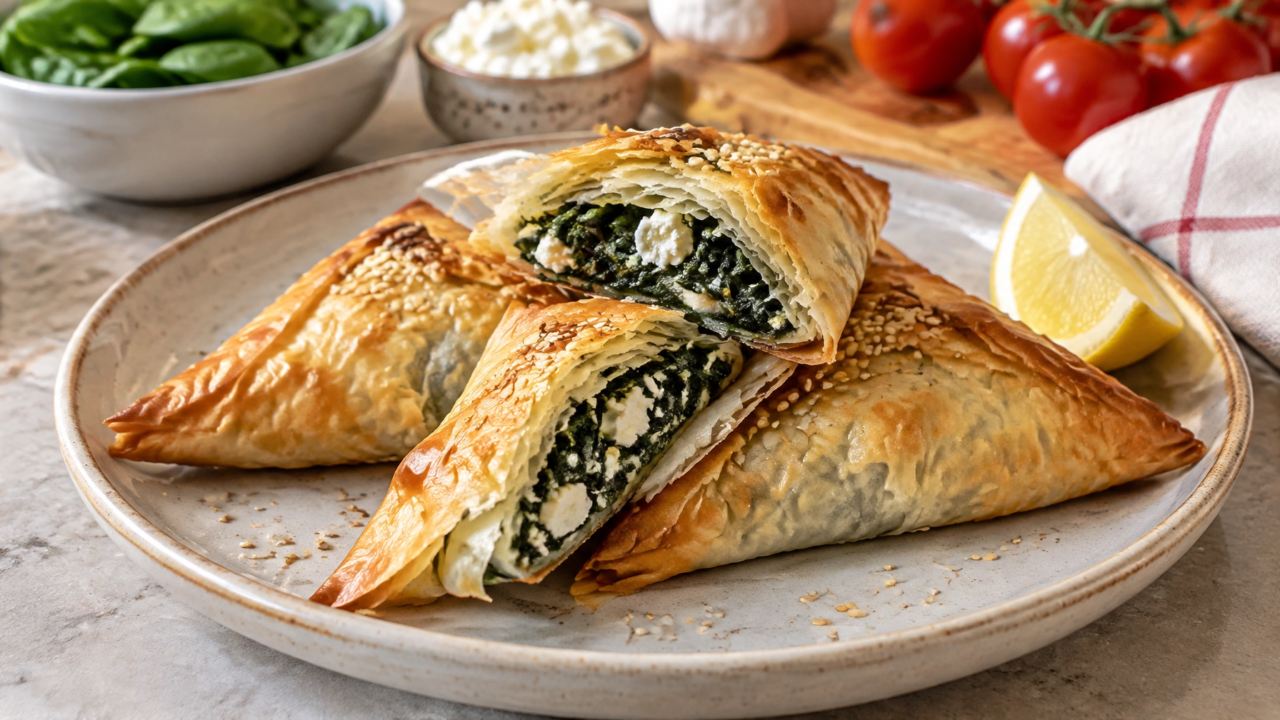 Easy Spinach and Feta Filo Parcels