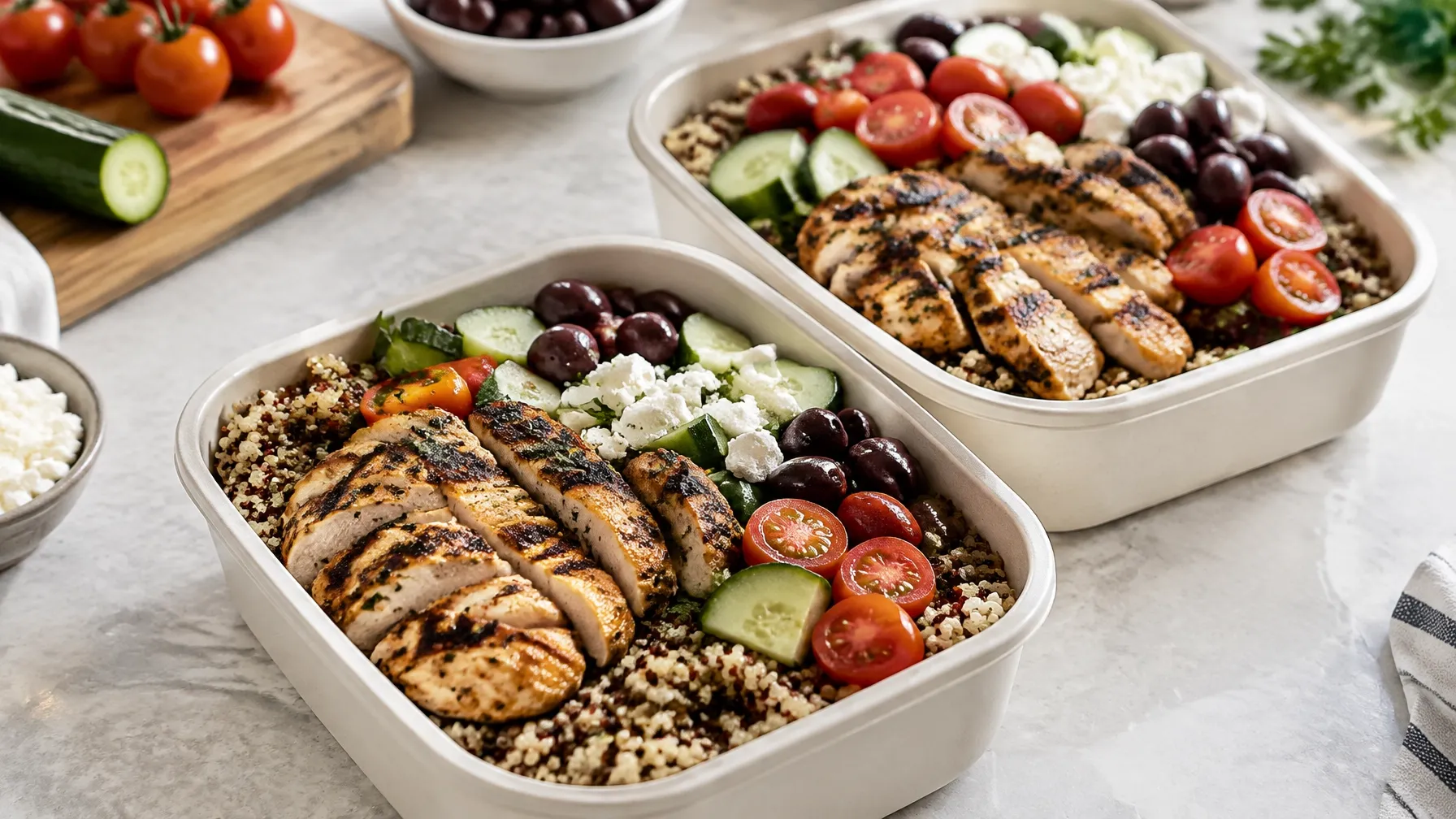 Greek Chicken & Quinoa Meal Prep Bowls