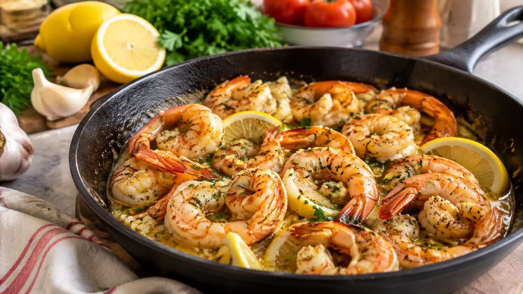 Keto Lemon Garlic Butter Shrimp