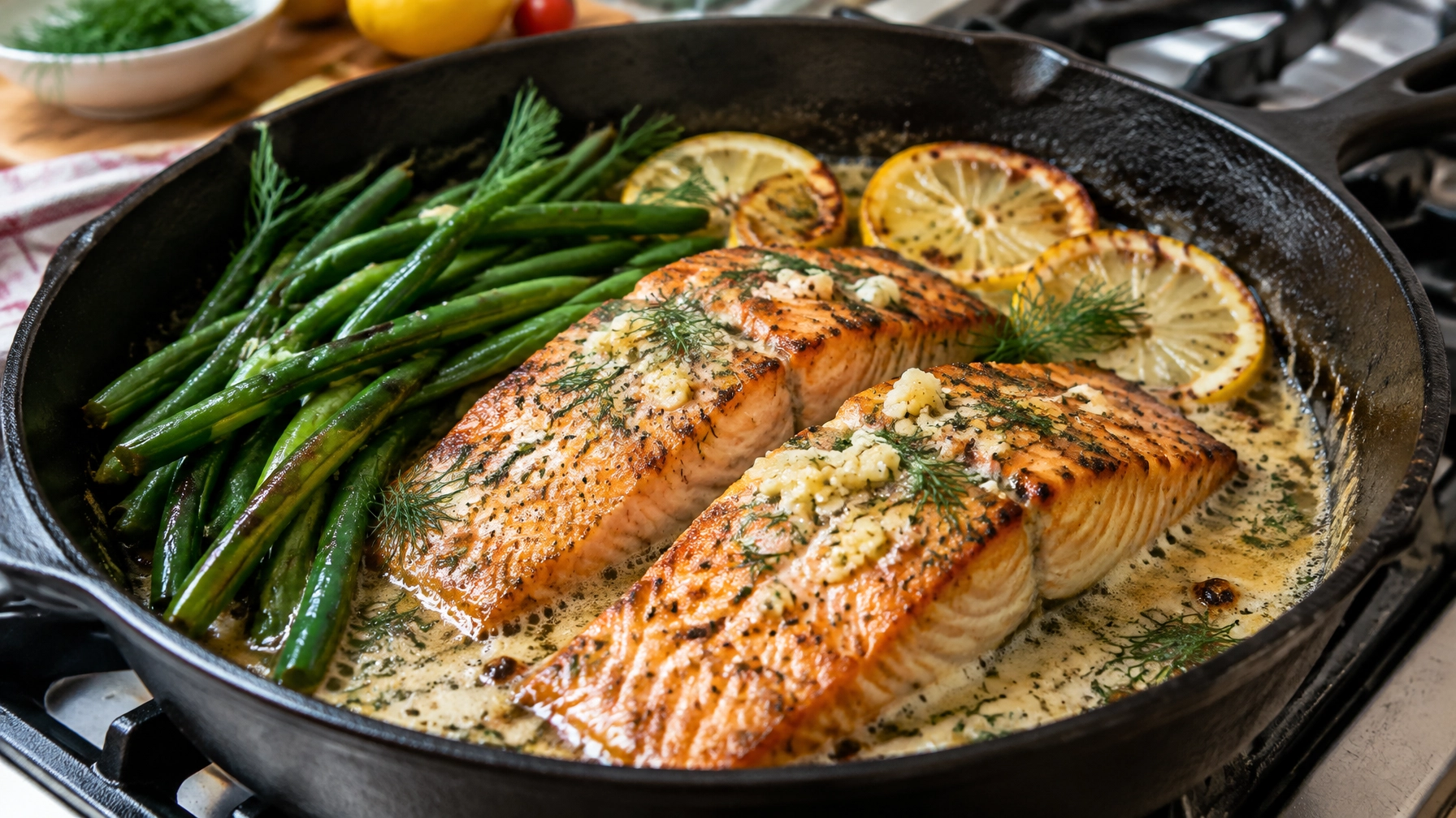 Keto Recipes for Beginners: Garlic Butter Salmon with Lemon and Dill