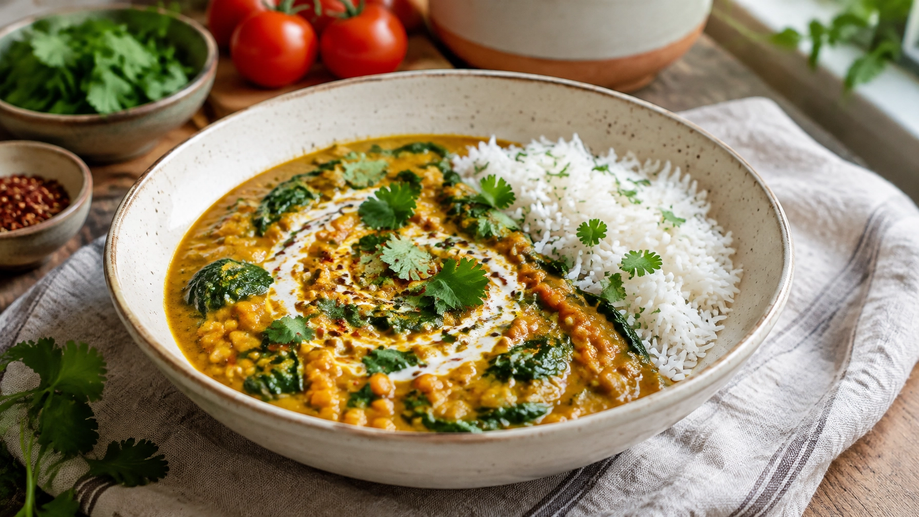 One-Pot Meals: Creamy Coconut Lentil and Spinach Curry