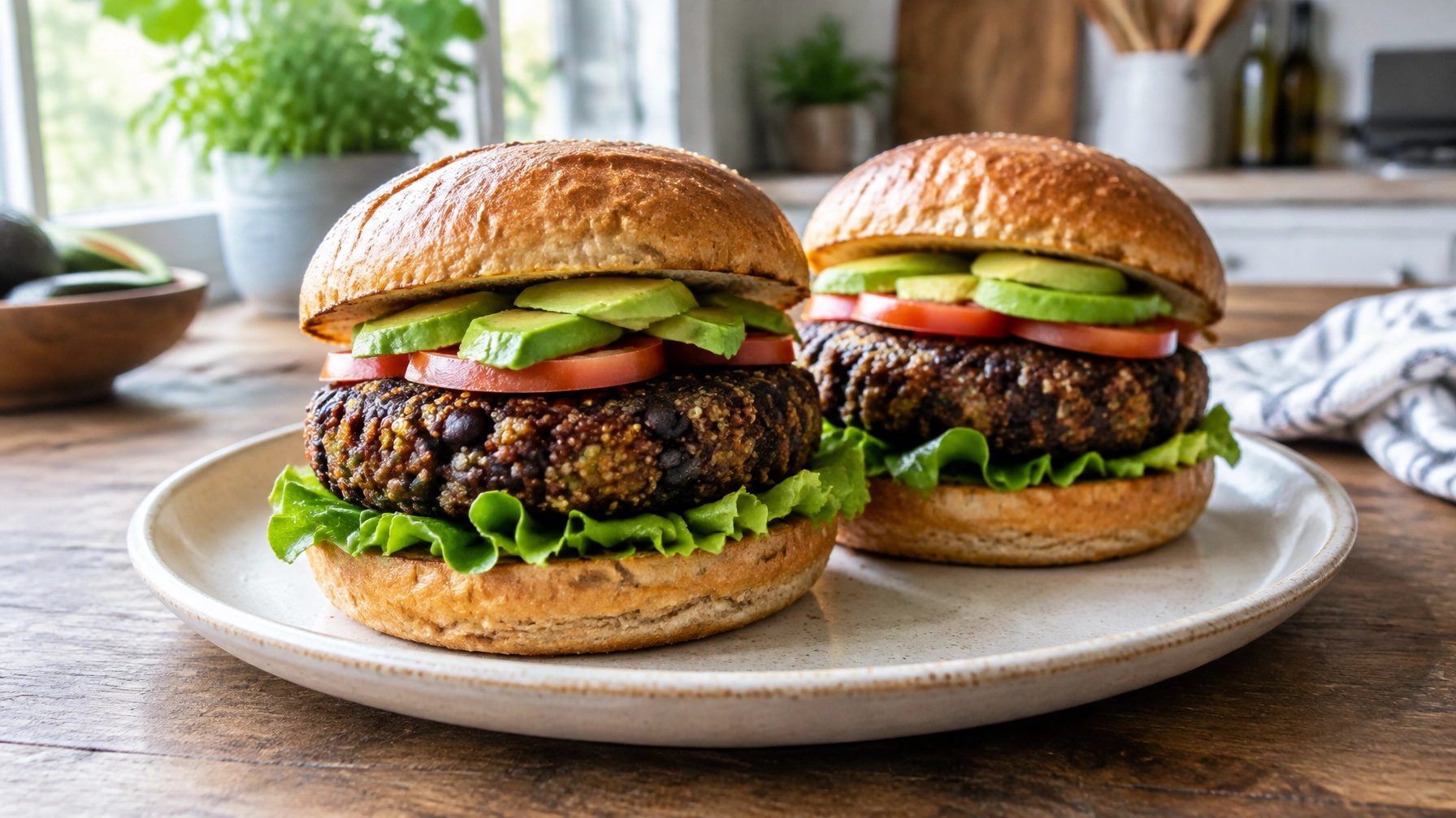 Plant-Based Black Bean and Quinoa Burgers