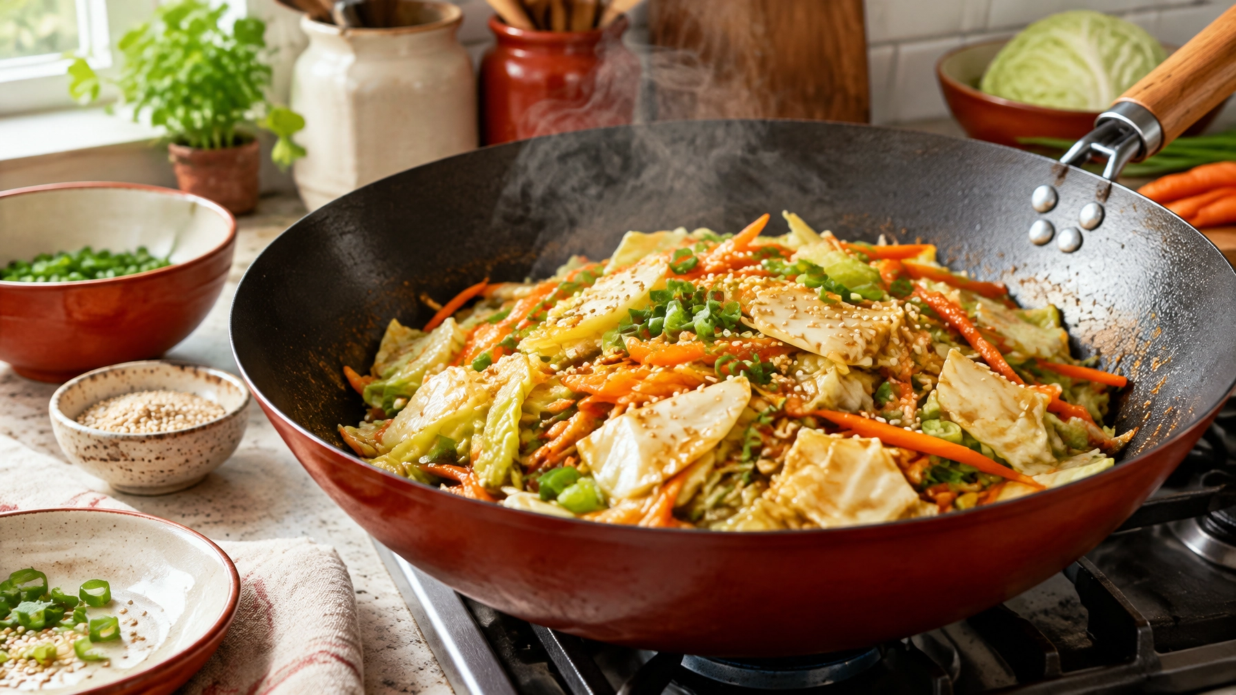Plant-Based Cabbage & Carrot Stir-Fry
