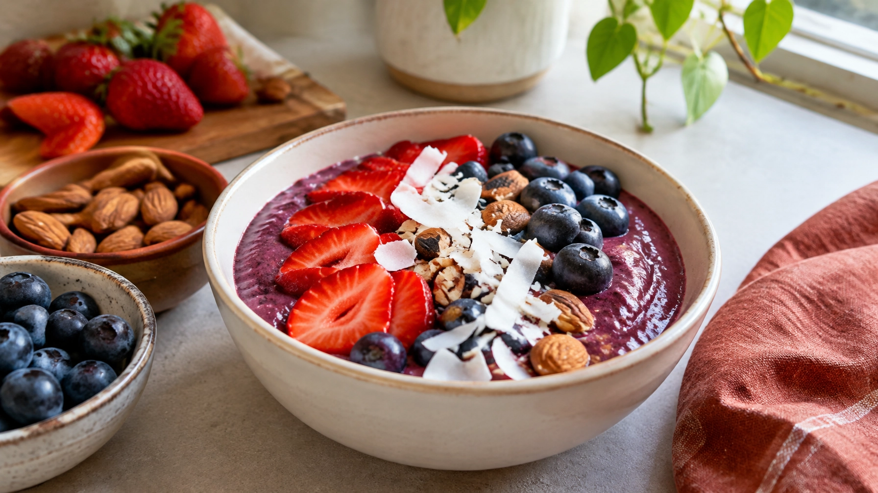 Quick Healthy 15-Minute Berry & Nut Smoothie Bowl