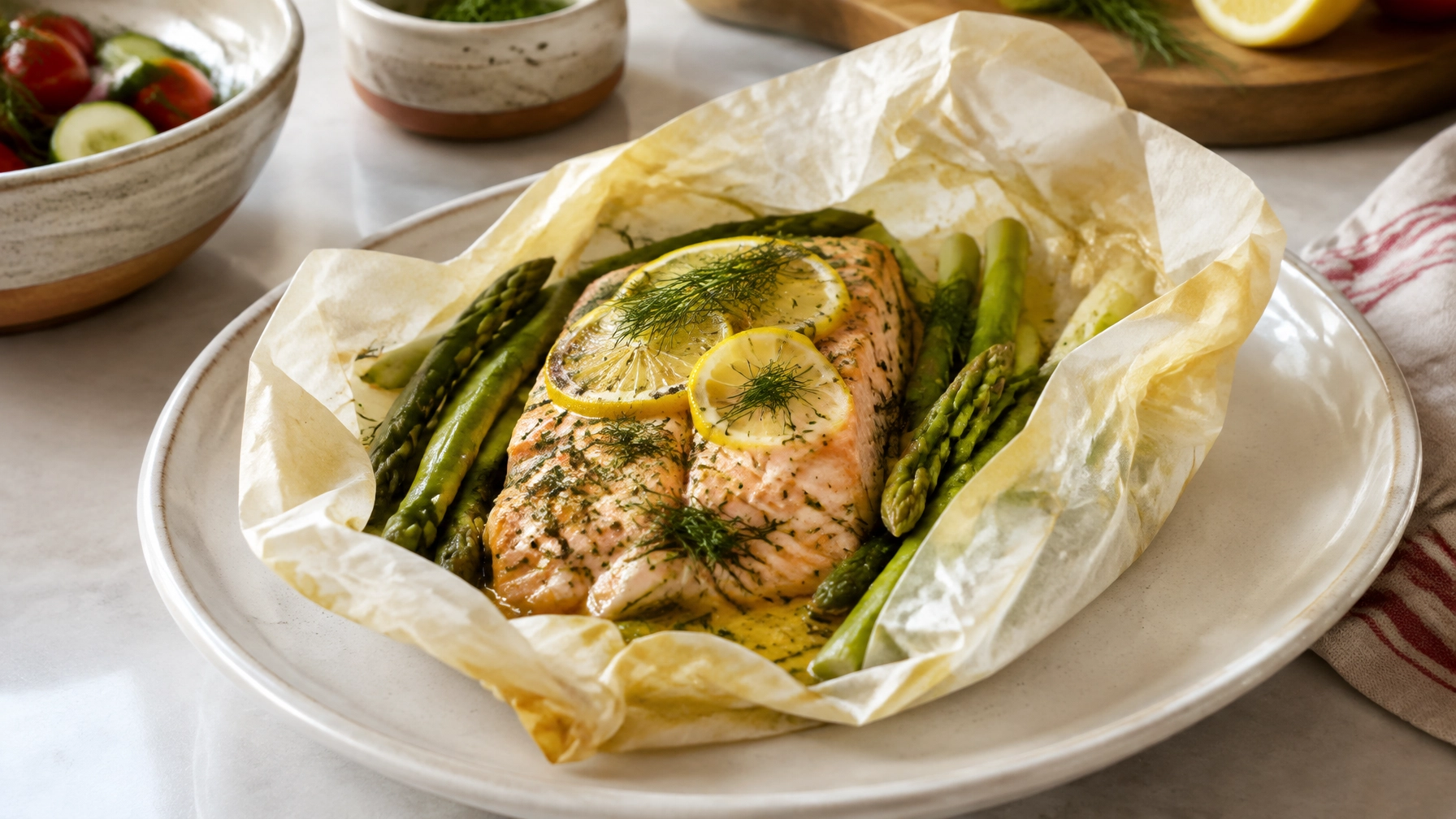 Quick Healthy 15-Minute Lemon Herb Salmon Papillote