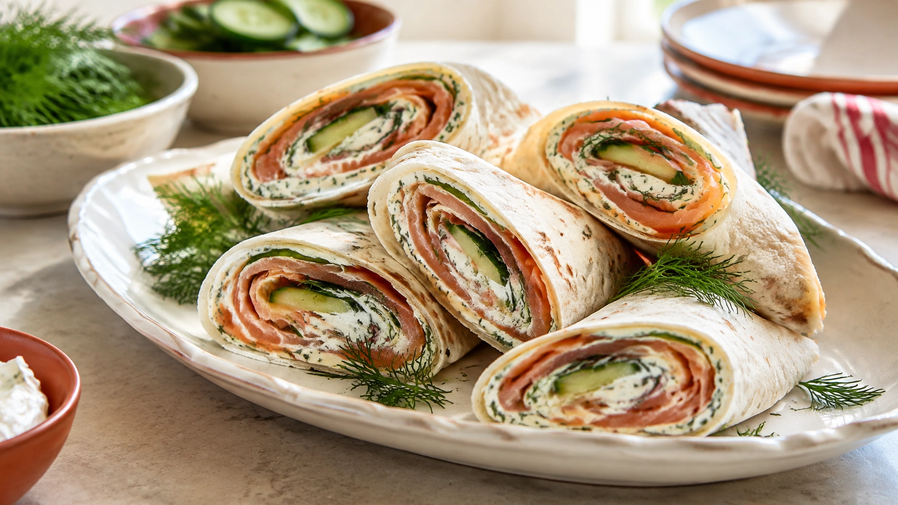 Quick Healthy 15-Minute Smoked Salmon & Cream Cheese Wraps