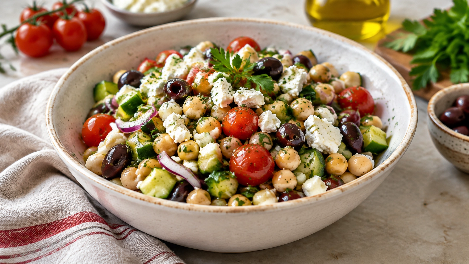 Quick Healthy Meals: 15-Minute Mediterranean Chickpea and Cucumber Bowl
