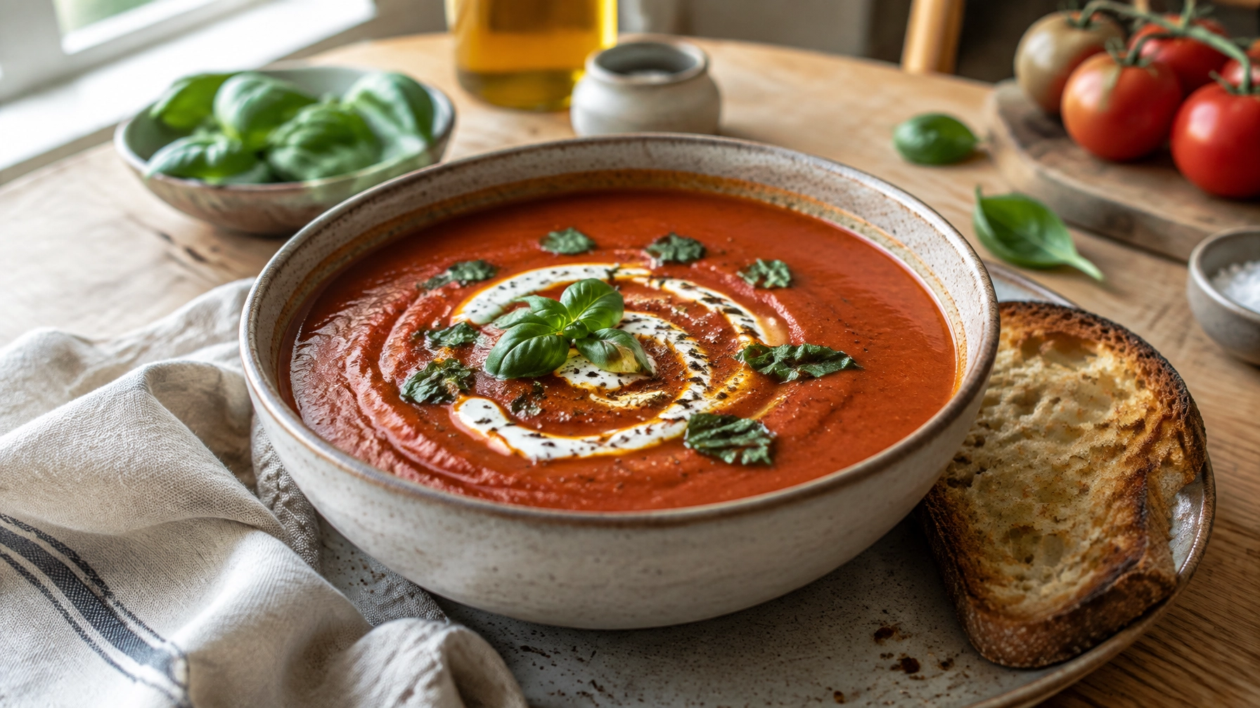 Roasted Tomato and Basil Soup
