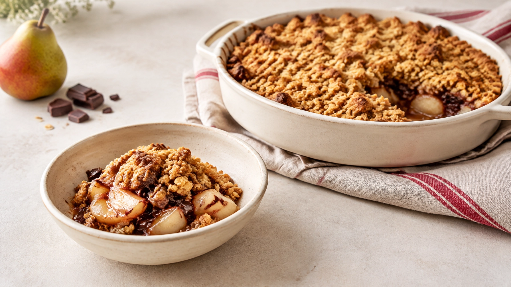 Pear and Chocolate Crumble