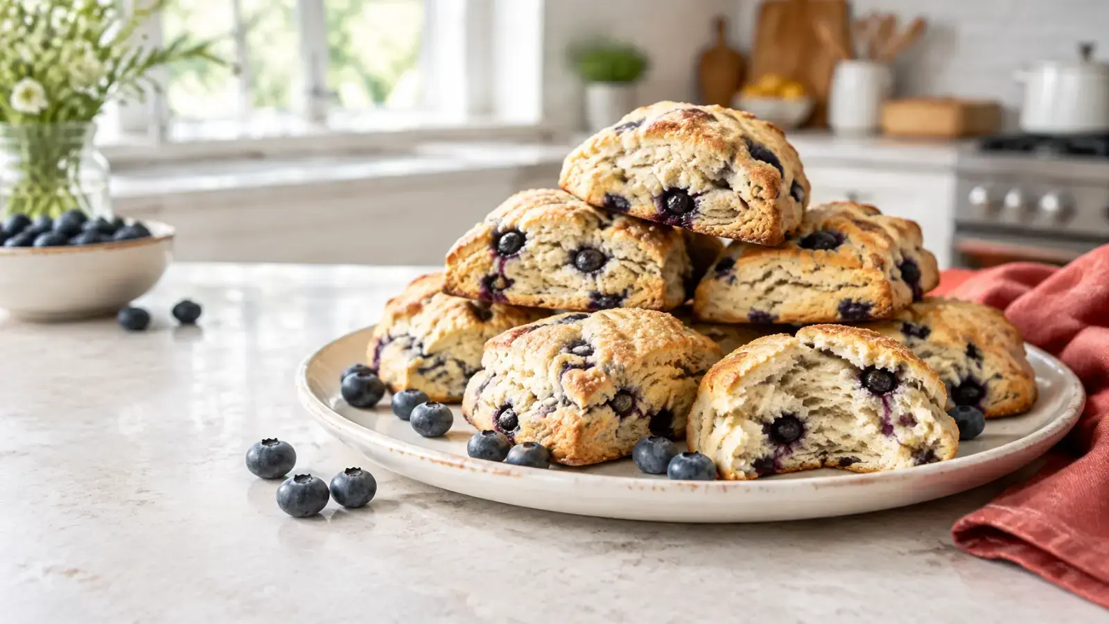 Easy Blueberry Scones (Flaky & Buttery)