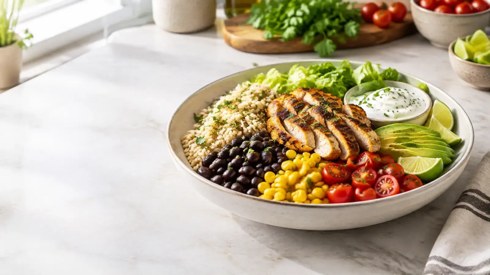Healthy Chicken Burrito Bowl (Meal Prep)