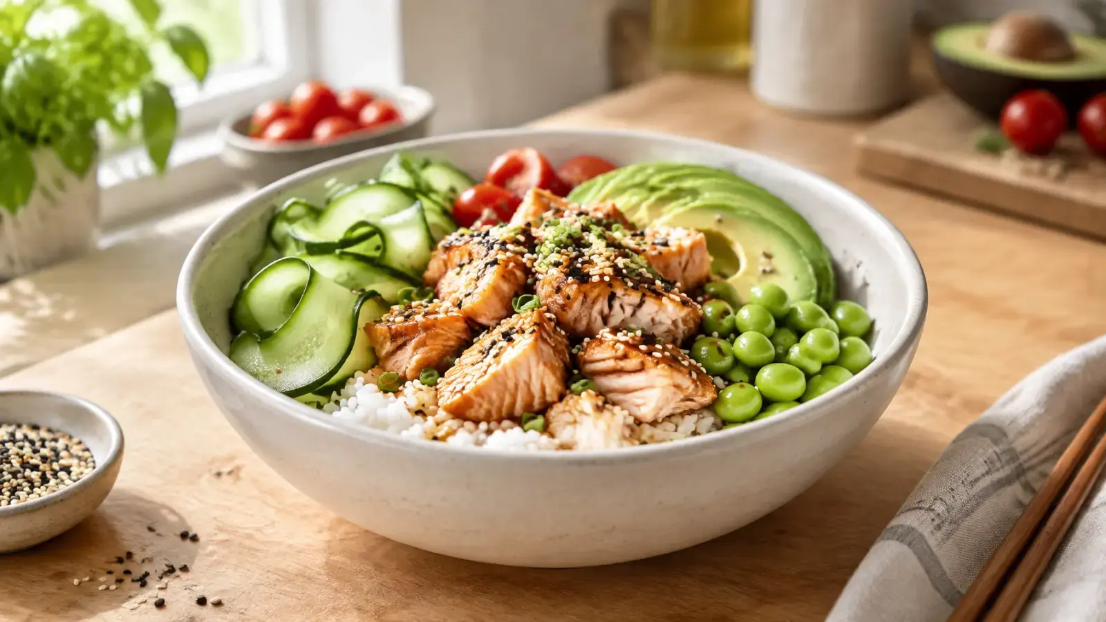 Healthy Salmon Rice Bowl (Easy 25-Minute)