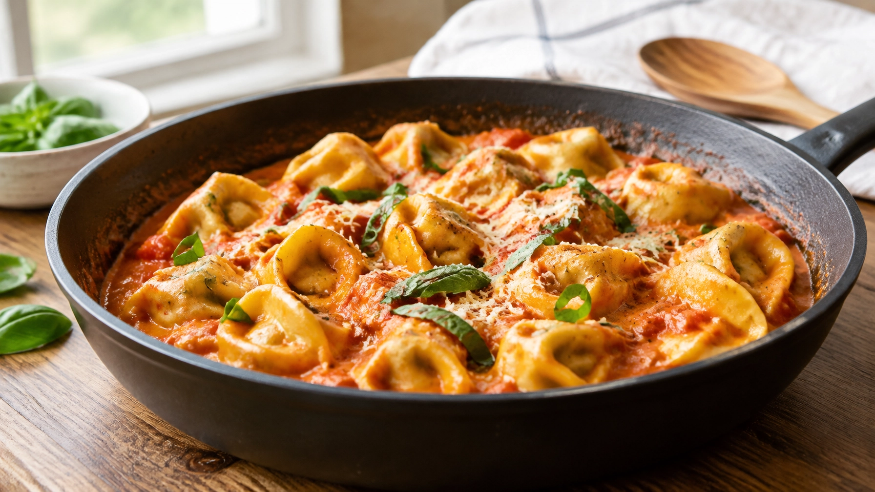 One-Pot Creamy Tomato Tortellini (20 Minutes)
