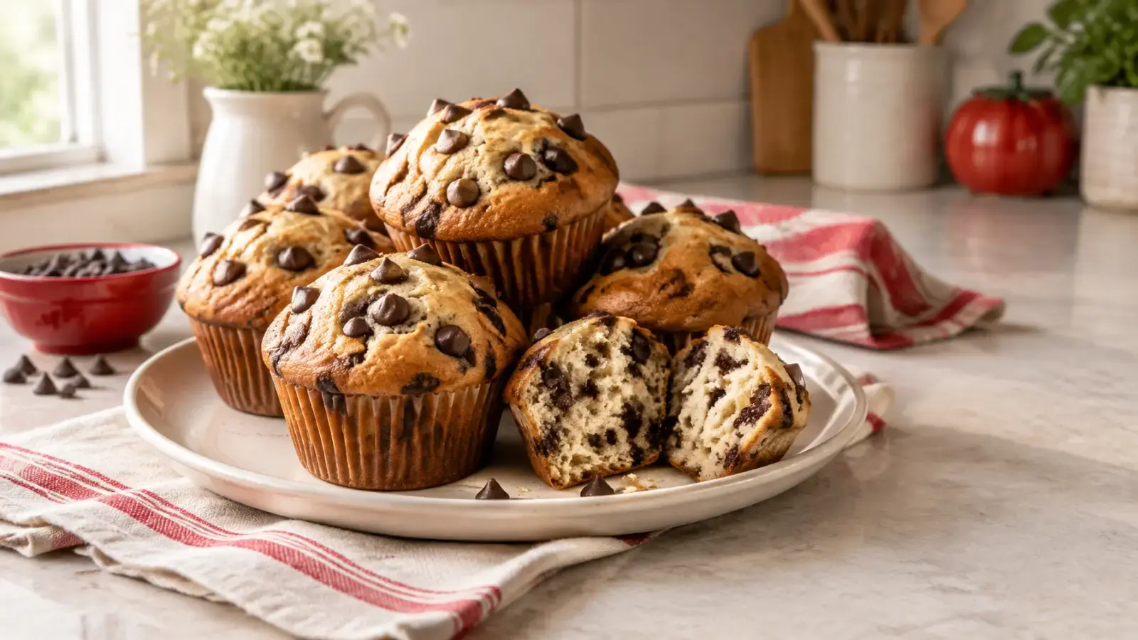 Bakery-Style Chocolate Chip Muffins