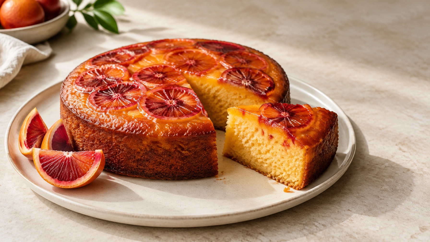 Blood Orange Polenta Cake