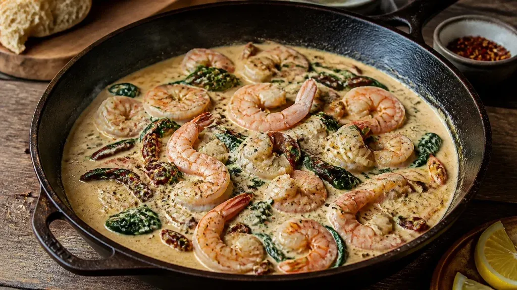 Keto Recipes for Beginners: Creamy Tuscan Shrimp Skillet