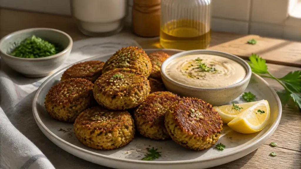Plant-Based Dinner Ideas: Crispy Lentil and Quinoa Patties with Tahini