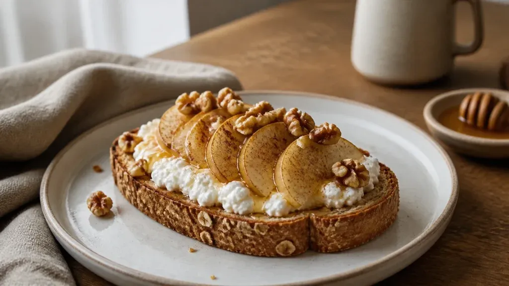 Easy Healthy Breakfasts: Cinnamon Apple Cottage Cheese Toast
