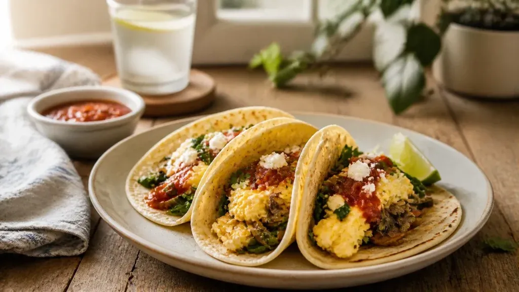 Easy Healthy Breakfasts: Savory Spinach and Mushroom Breakfast Tacos
