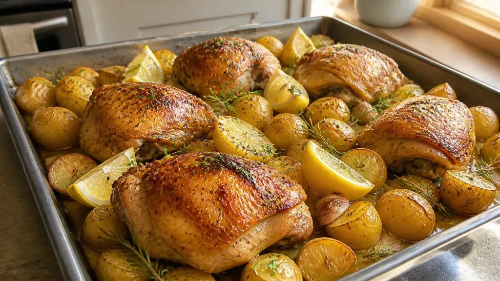 Healthy Weeknight Dinners: One-Pan Lemon Garlic Chicken with Potatoes