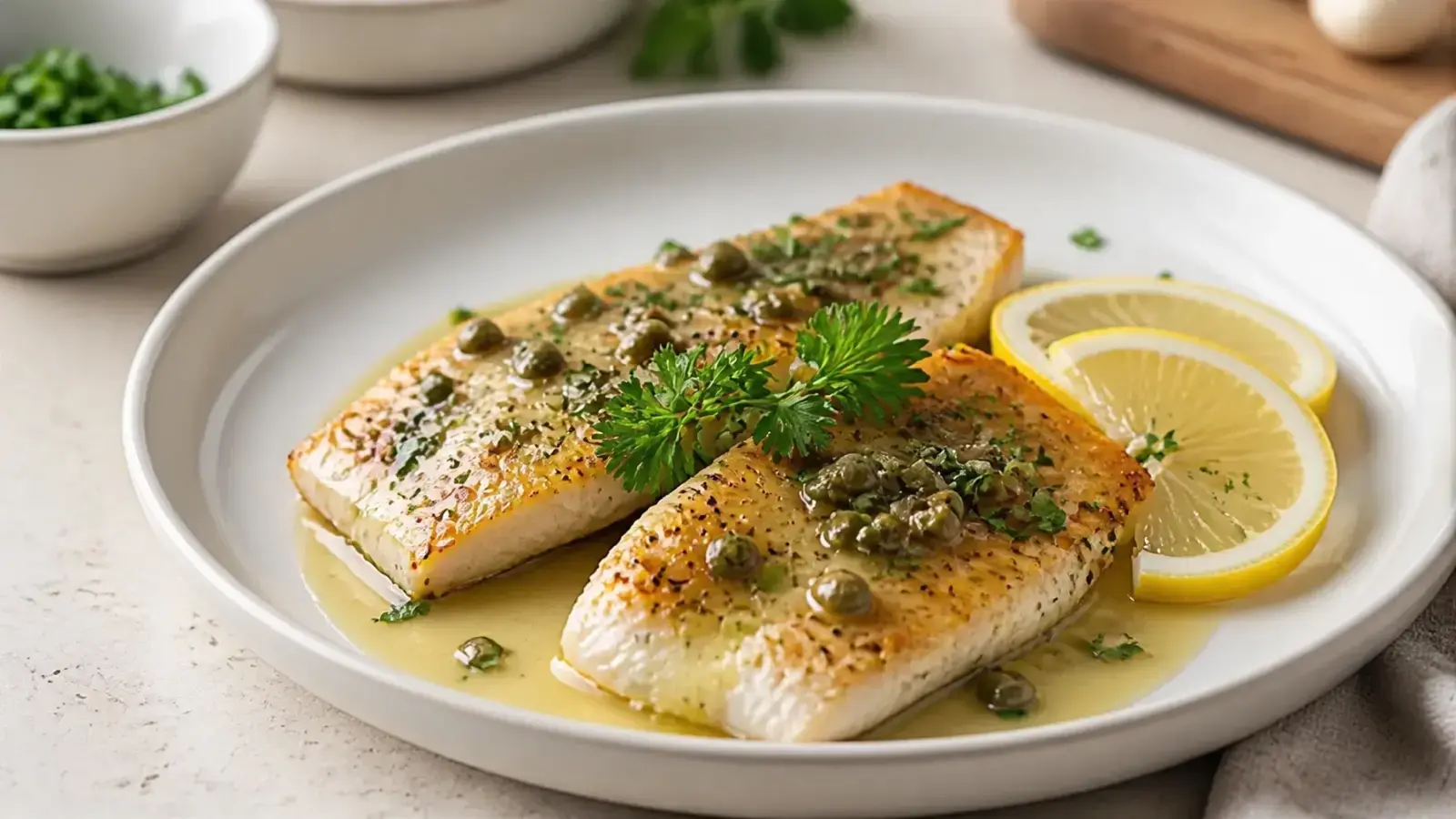 15-Minute Lemon Butter Sea Bass