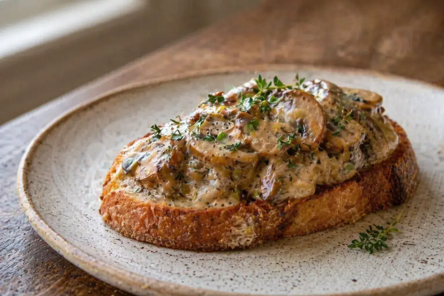 15-Minute Creamy Garlic Mushroom on Sourdough