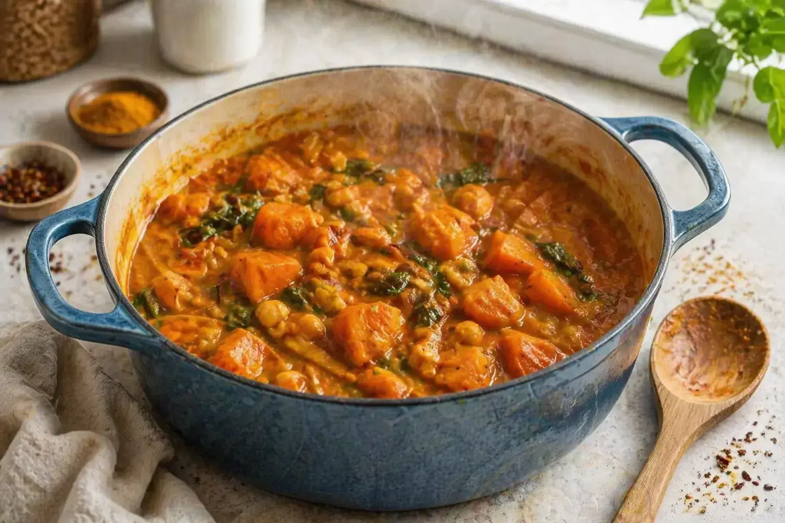 One-Pot Sweet Potato and Chickpea Curry